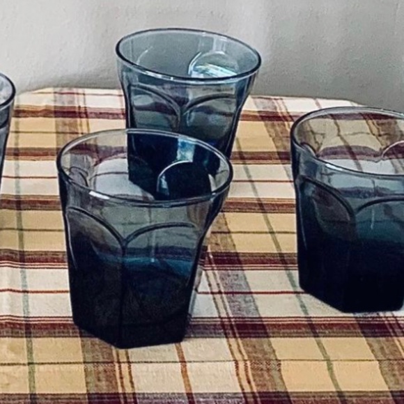 VTG Anchor Hocking Courtney Blue Set of 5 Whiskey Glasses. Cobalt Blue - Picture 3 of 6